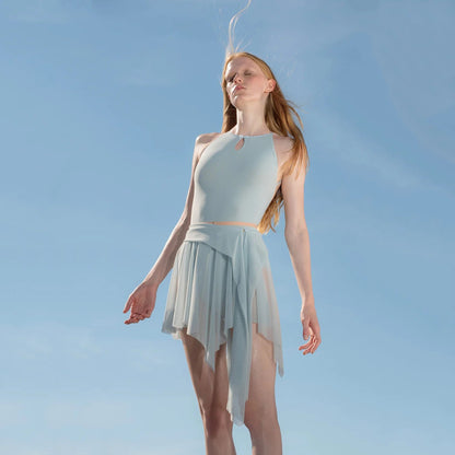 女士天空蓝"BOW"芭蕾舞短裙(251SK62FT/sky blue)