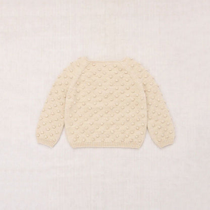 儿童白色爆米花羊毛毛衣