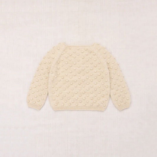 儿童白色爆米花羊毛毛衣