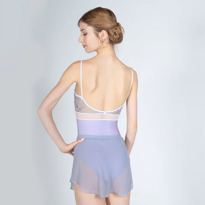 女士丁香紫刺绣芭蕾舞连体衣