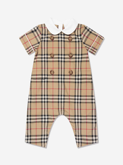 Baby Octavian 档案米色格纹连体衣