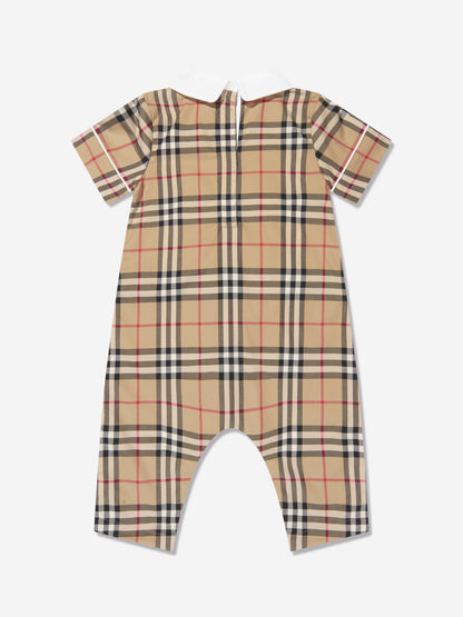 Baby Octavian 档案米色格纹连体衣