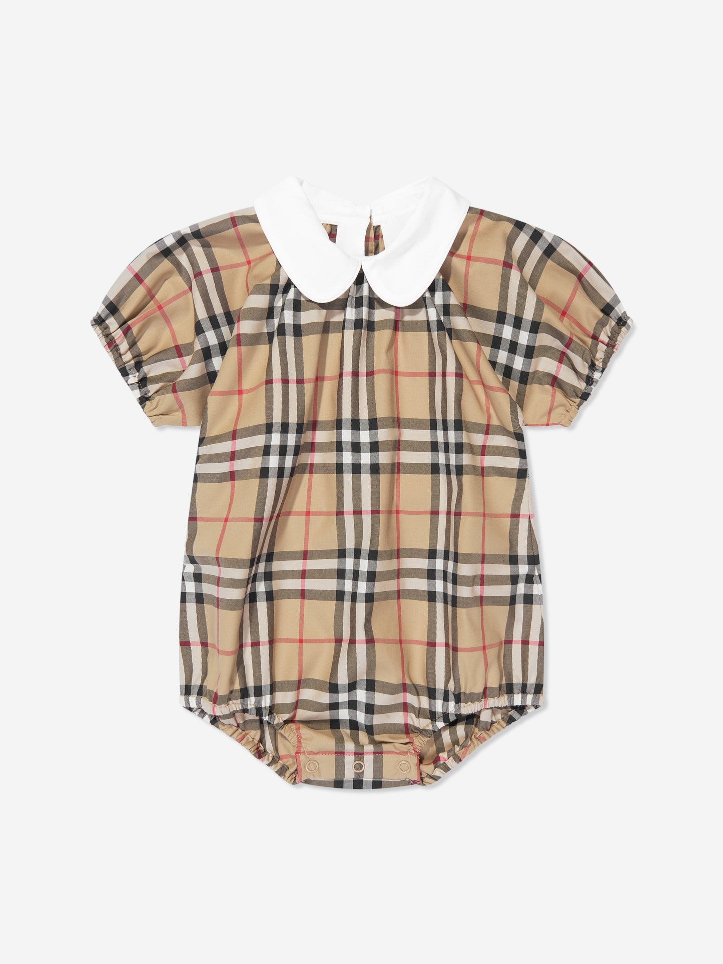 Baby Odessa 档案米色格纹连体衣