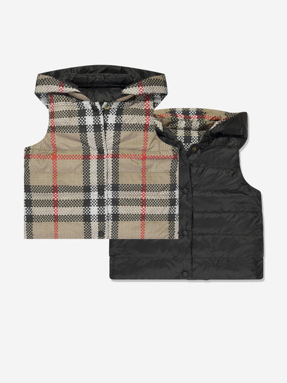 女童 Oaklee 档案米色格纹马甲