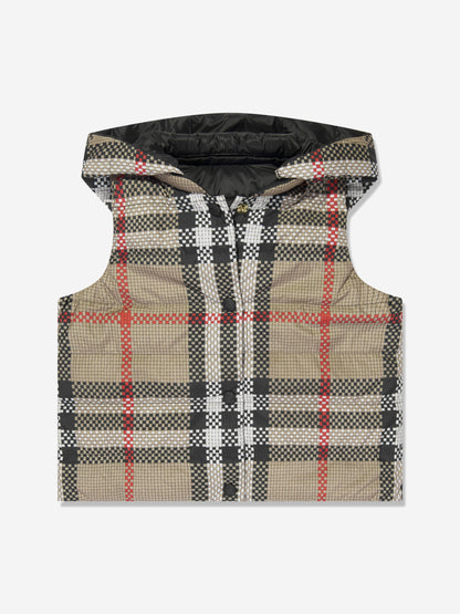 女童 Oaklee 档案米色格纹马甲