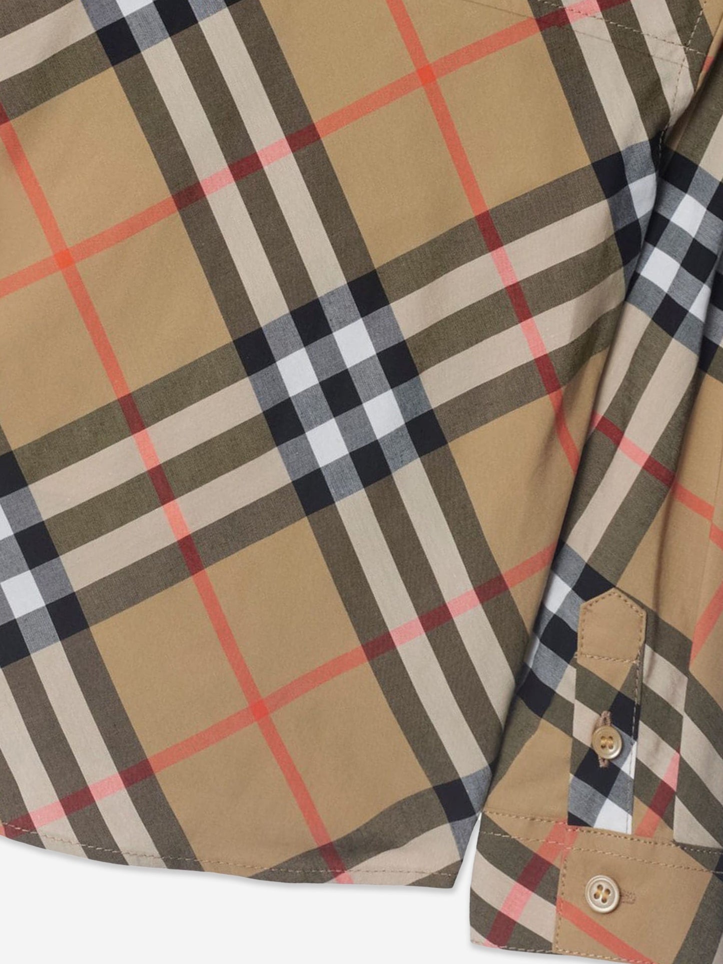 Burberry 男婴 Qwen 长袖格纹衬衫（米色）
