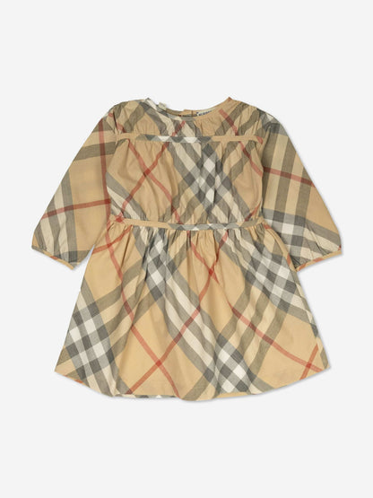 Burberry 女婴 Cecille 格纹连衣裙（米色）