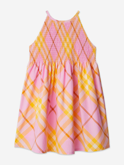 Burberry 女童 Elsie 格纹连衣裙（粉色）