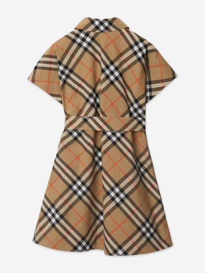 Burberry 女童 Giulietta 格纹连衣裙（米色）