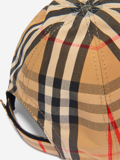 Burberry 米色格纹棉质帽子