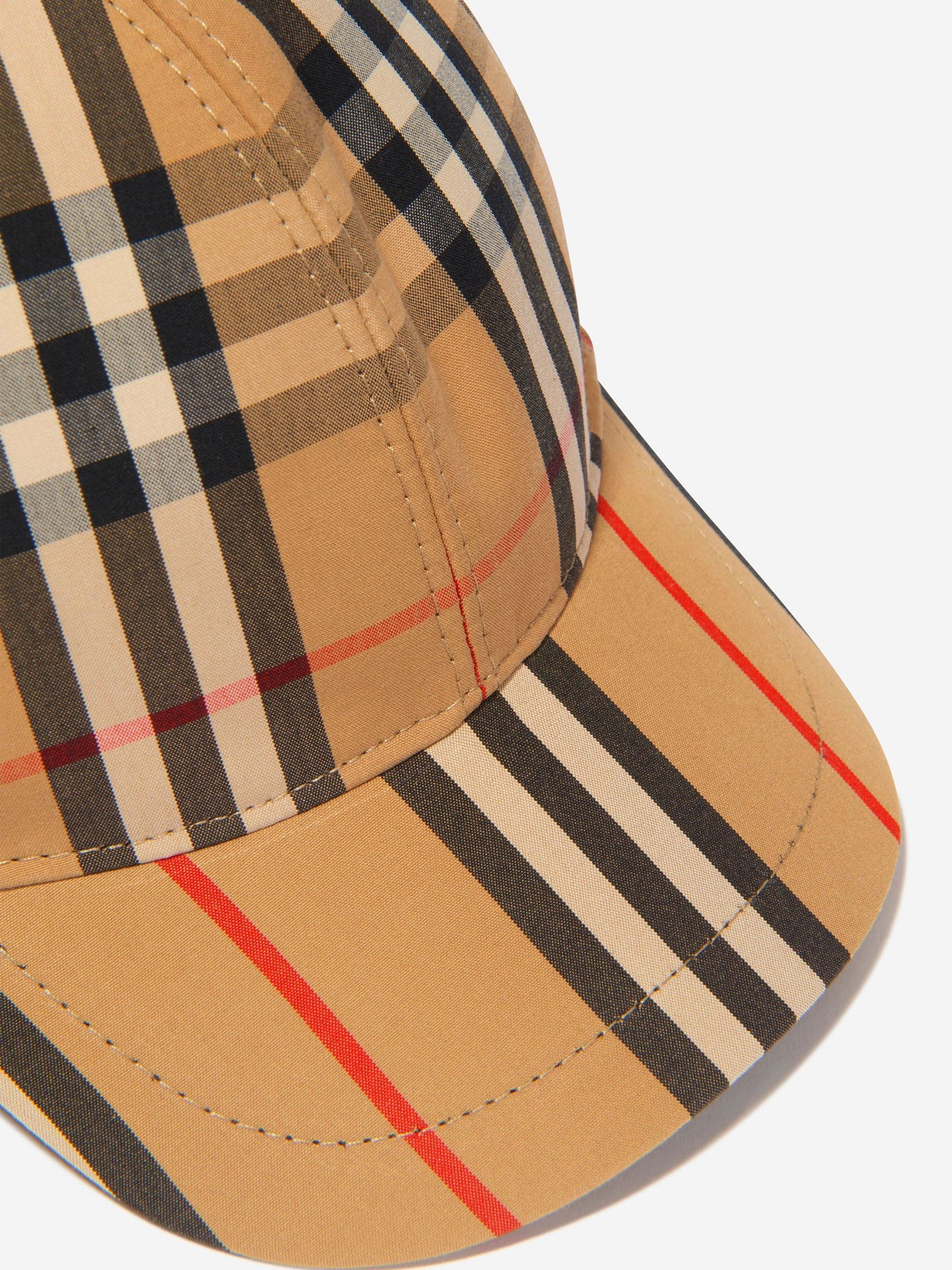 Burberry 米色格纹棉质帽子