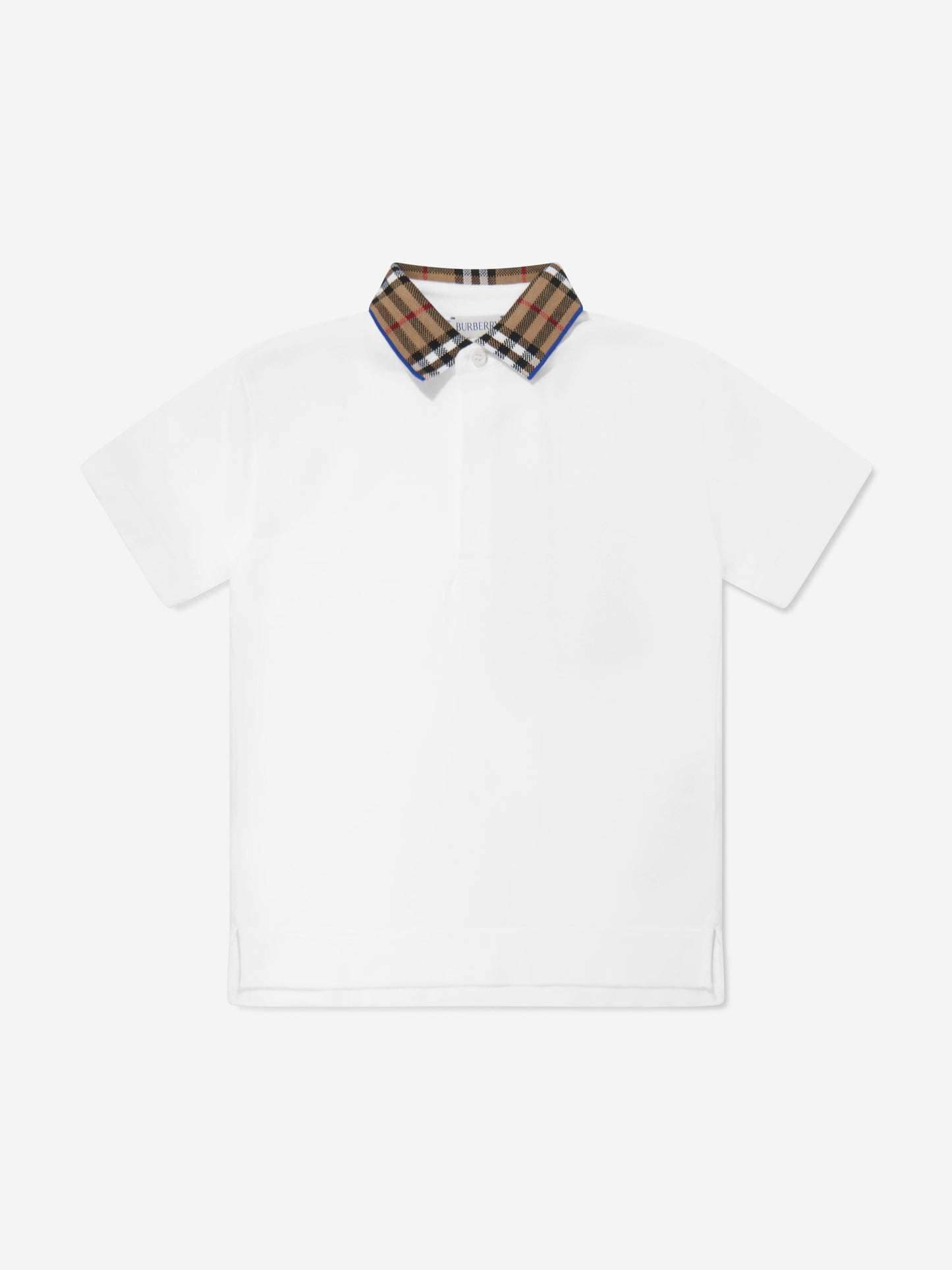 男童白色格纹领口 Johane Polo 衫