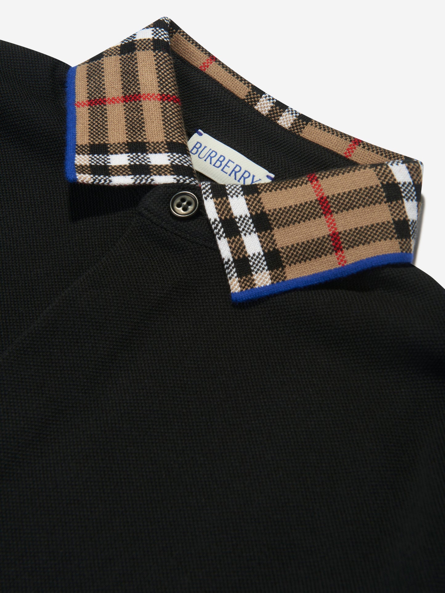 男童黑色格纹领口 Johane Polo 衫