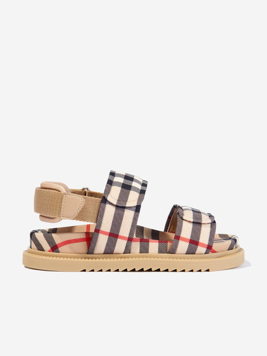 Burberry Kids Archive 米色格纹凉鞋