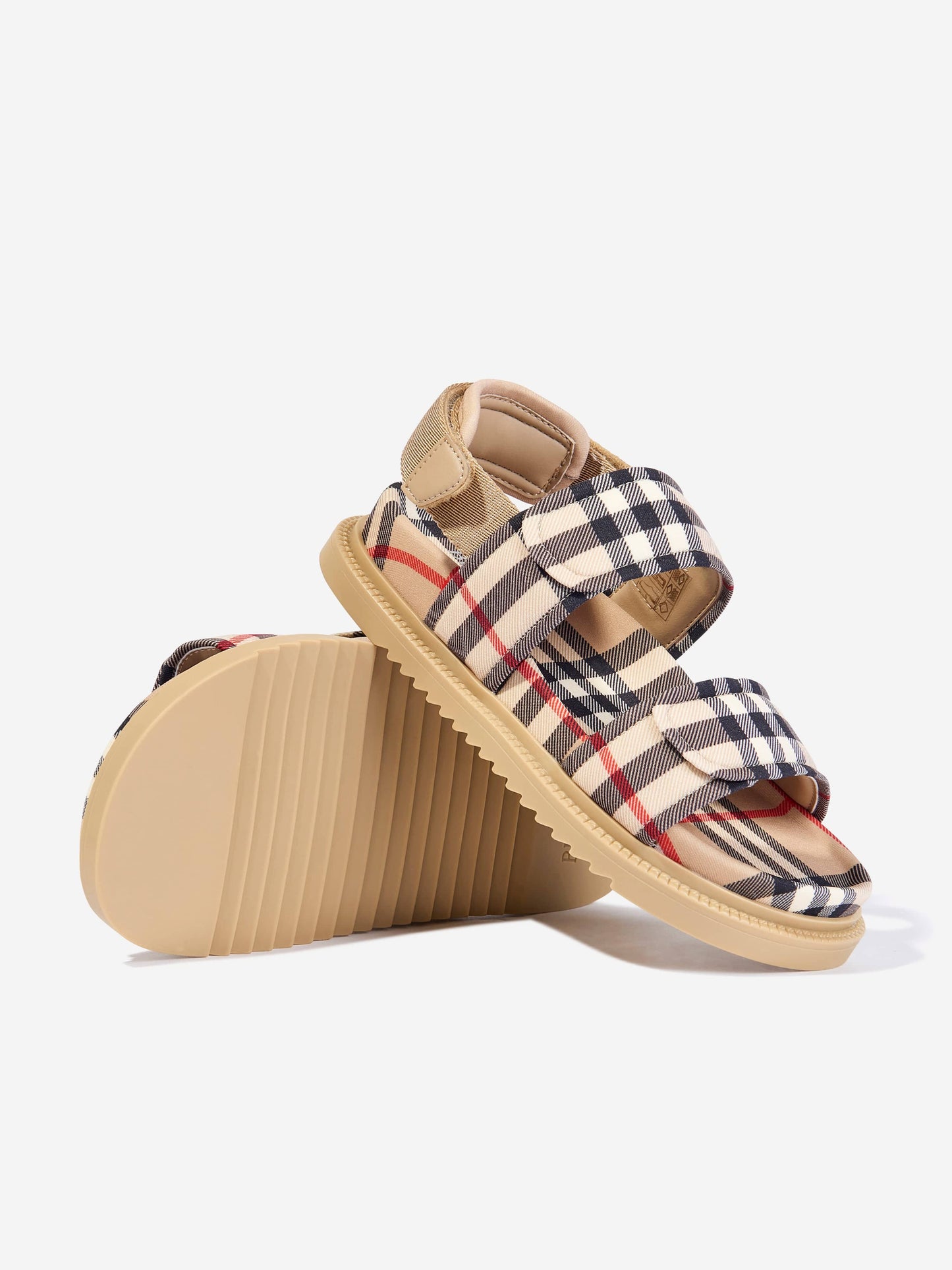 Burberry Kids Archive 米色格纹凉鞋