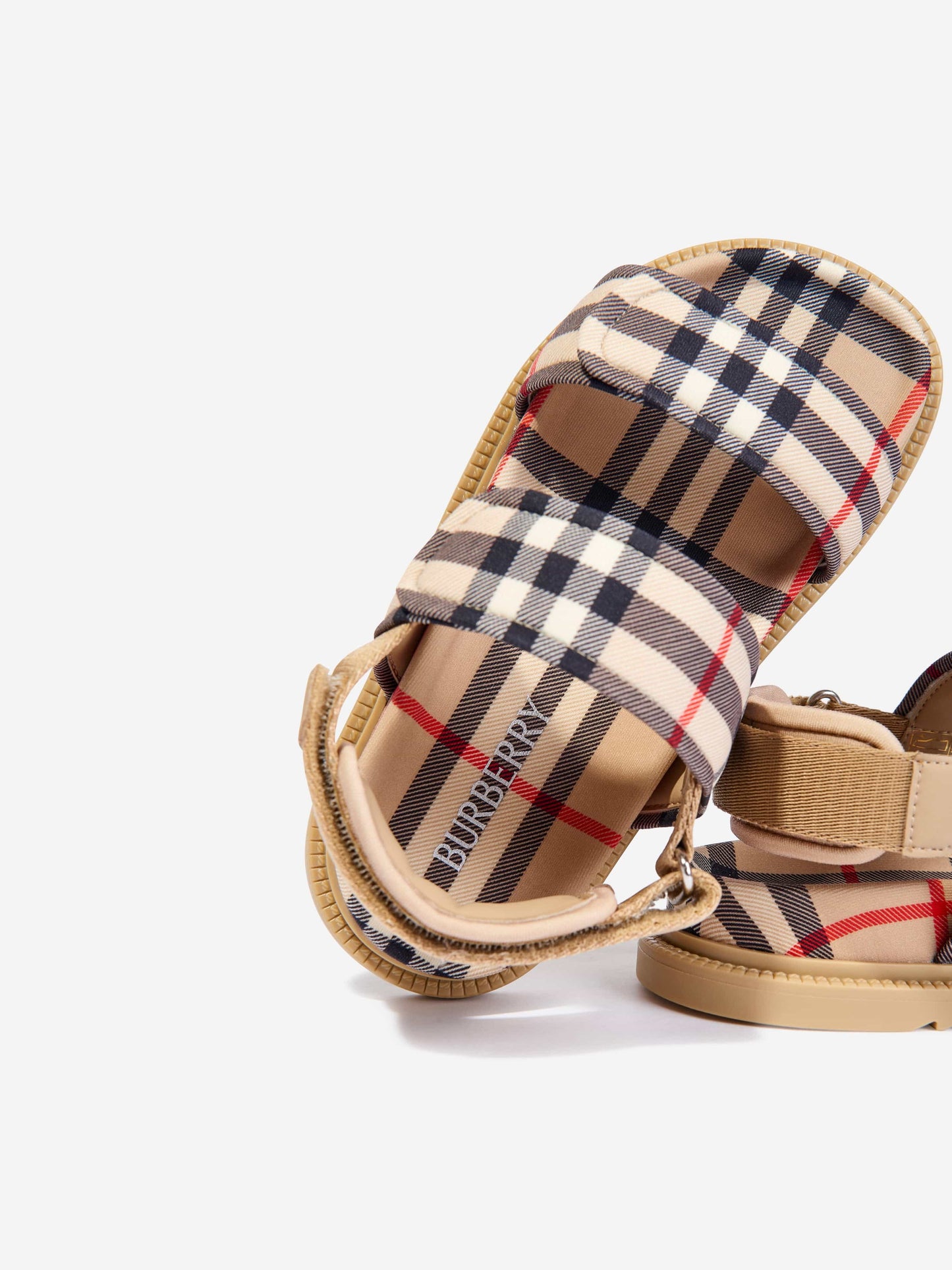 Burberry Kids Archive 米色格纹凉鞋