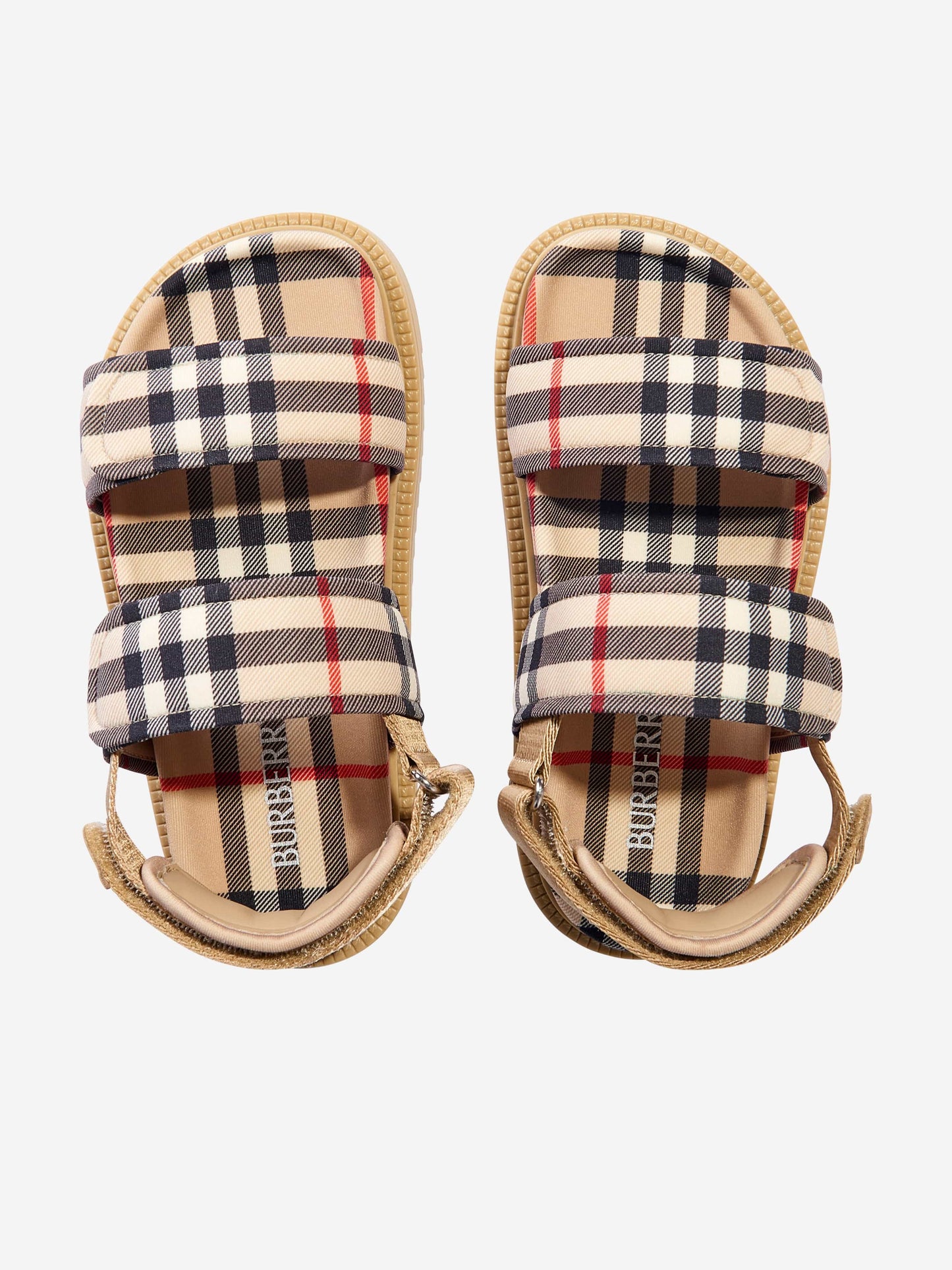 Burberry Kids Archive 米色格纹凉鞋