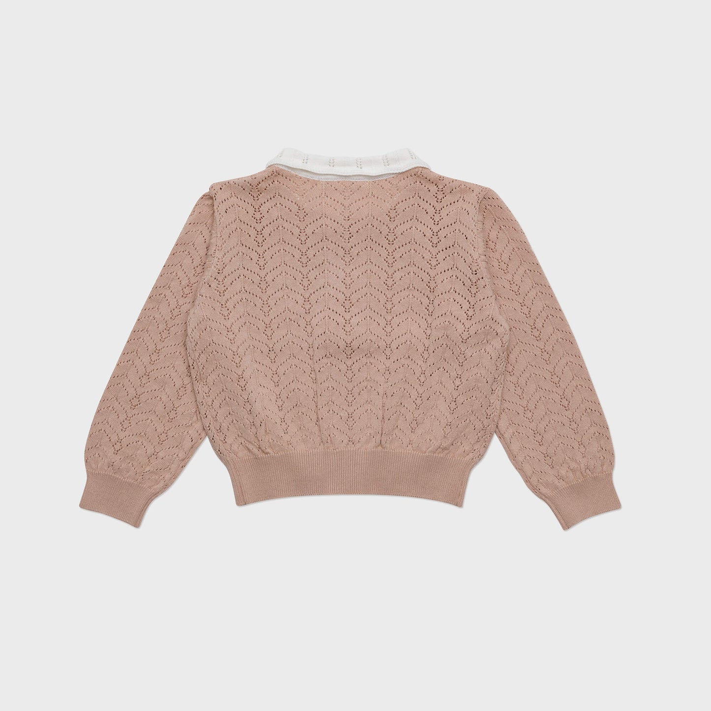 女童粉色针织开衫