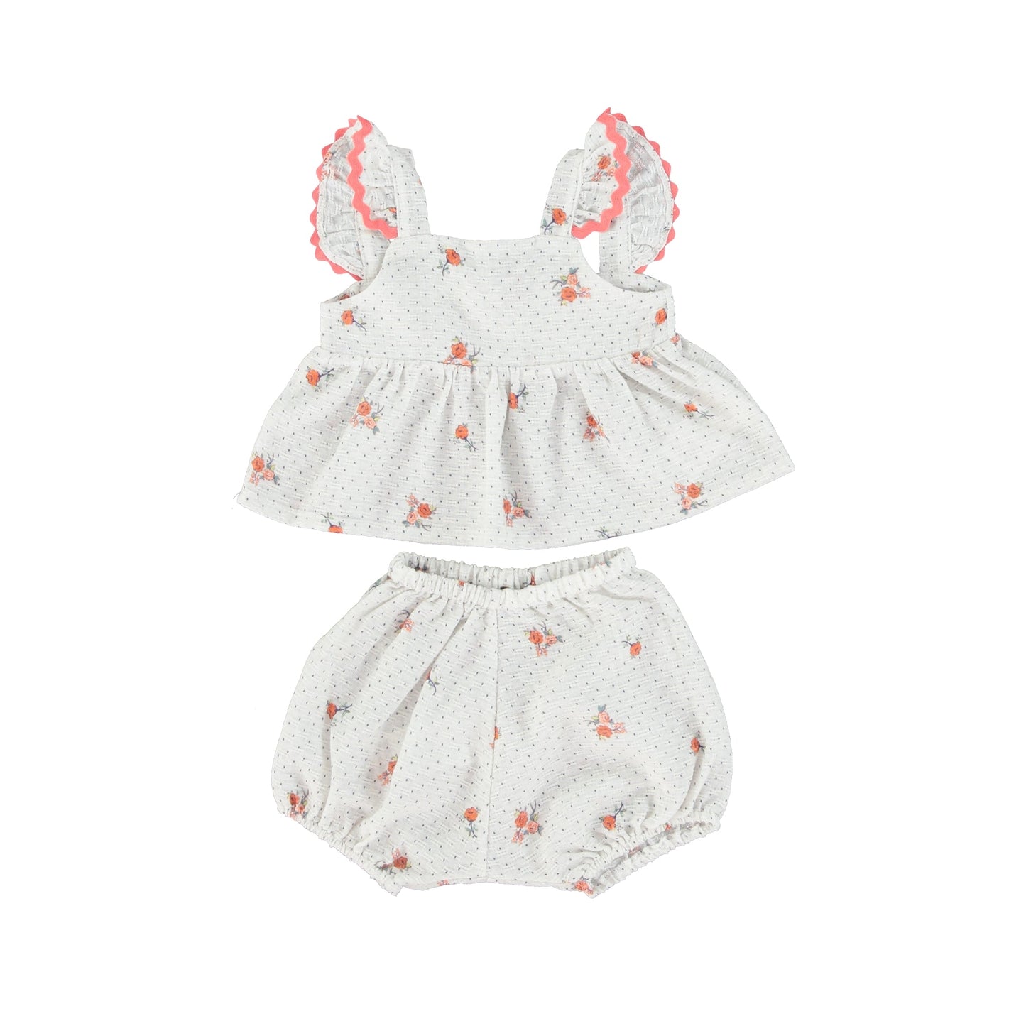 女婴白色碎花棉套装
