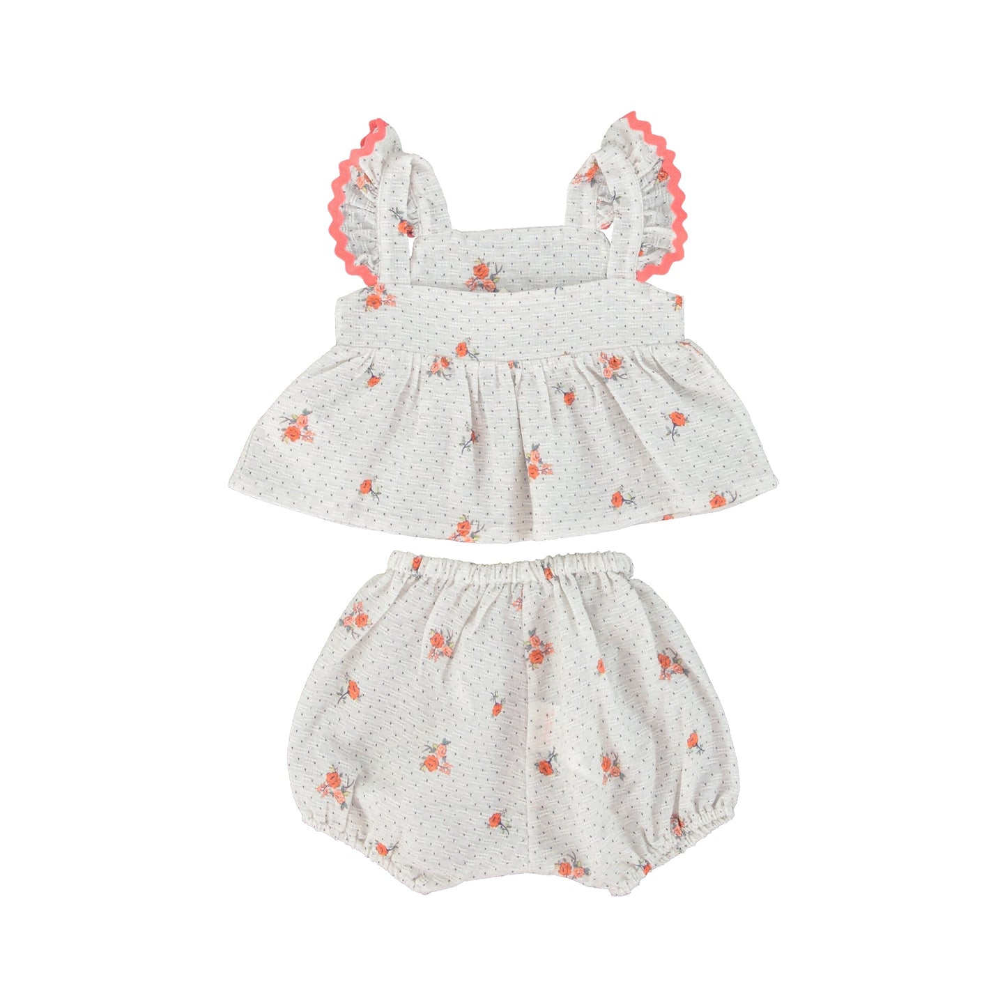 女婴白色碎花棉套装