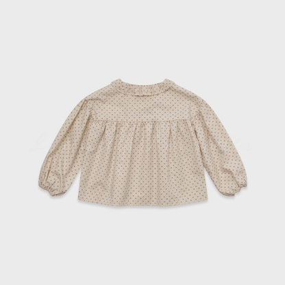女童米色印花棉衬衫