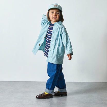 儿童藏青色条纹棉T恤