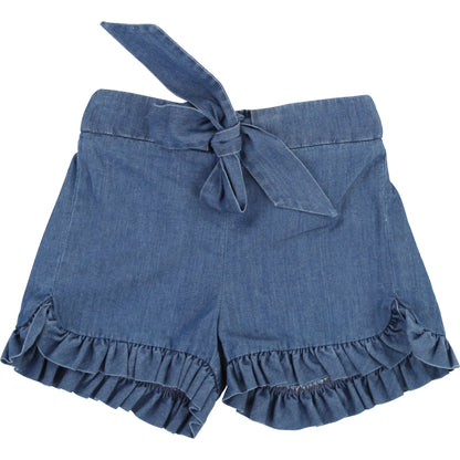 Baby Girls Blue Cotton Shorts
