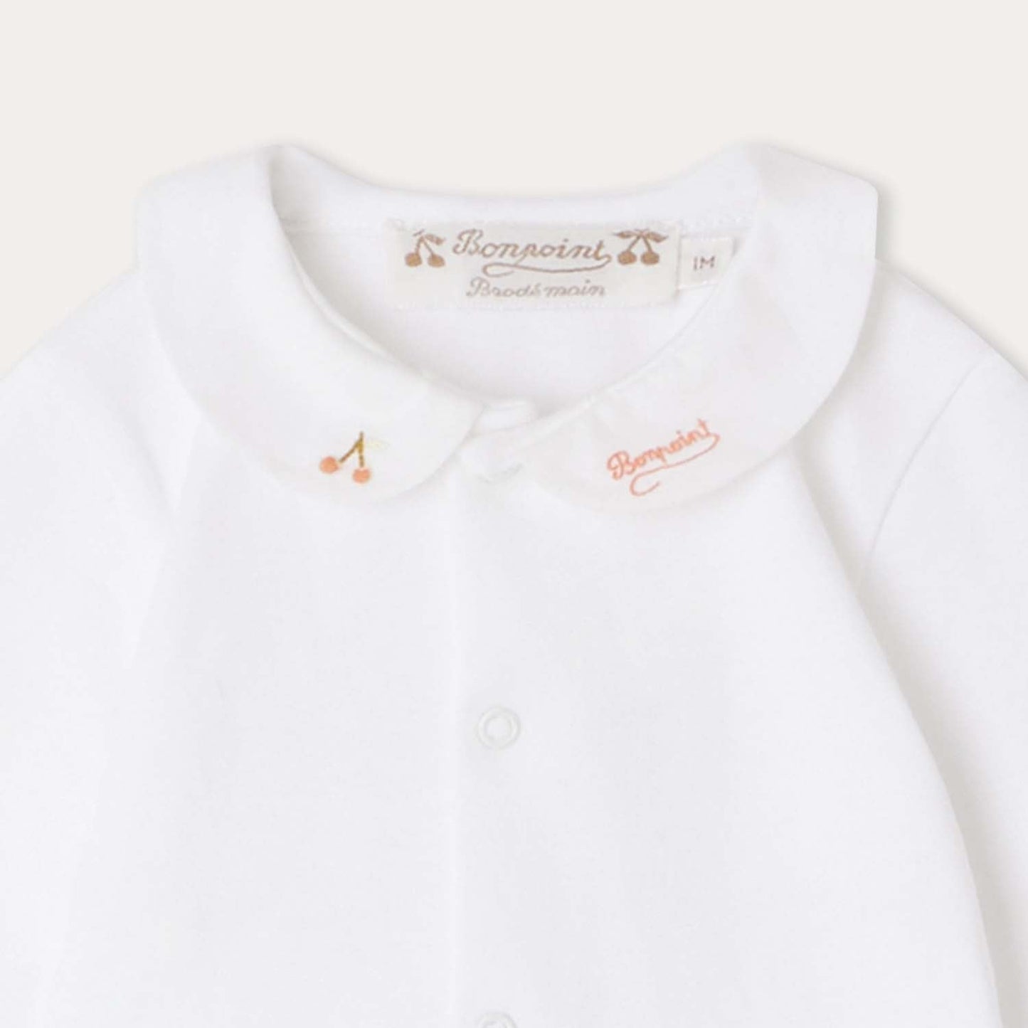 婴儿白色棉连体衣