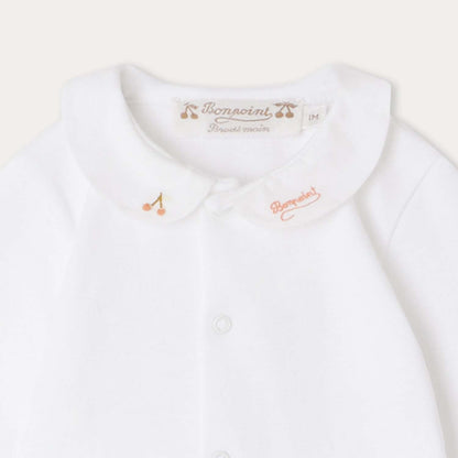 婴儿白色棉连体衣