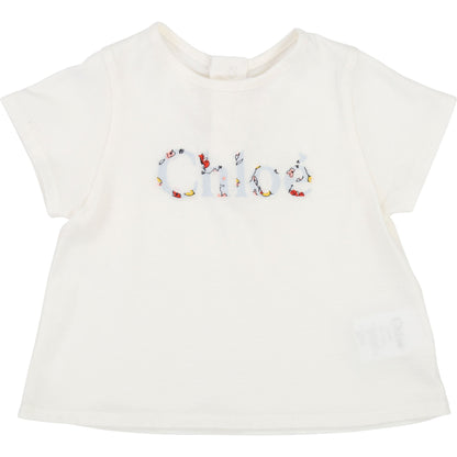 Baby Girls White Logo T-shirt