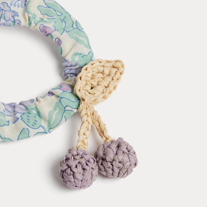 女童绿色碎花发圈