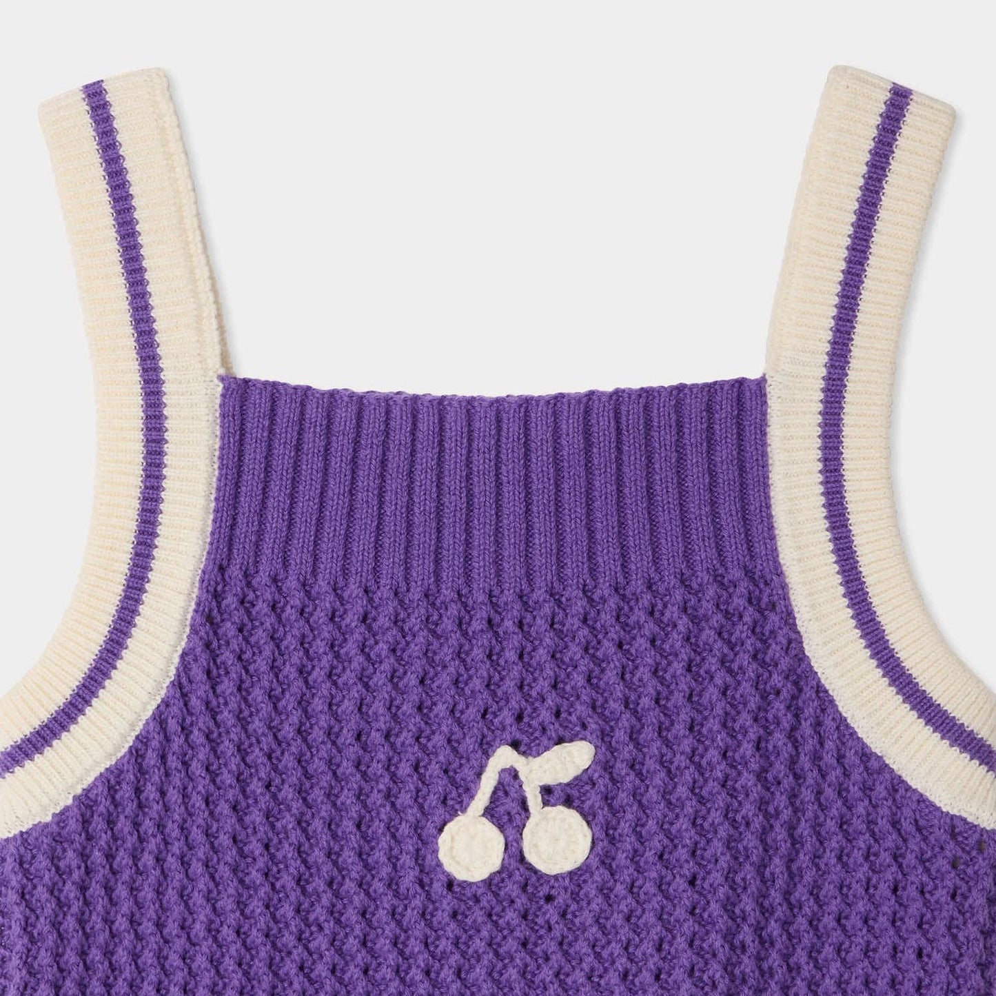 女童紫色棉针织背心