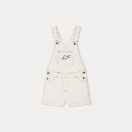 女童白色牛仔连体短裤