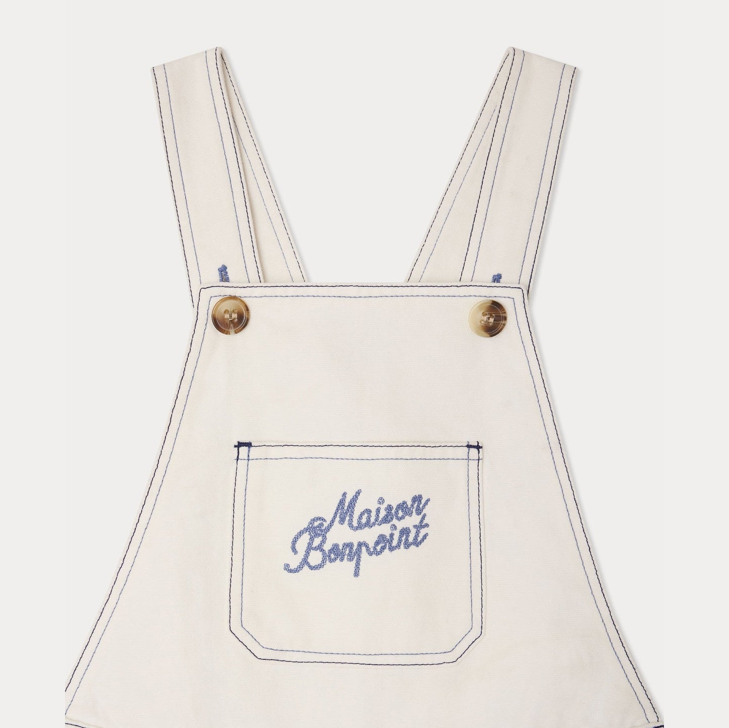 女童白色牛仔连体短裤