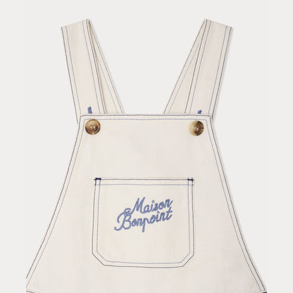 女童白色牛仔连体短裤