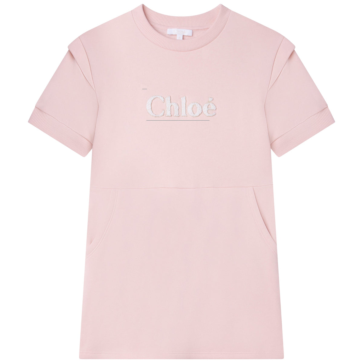 女童粉色Logo棉连衣裙