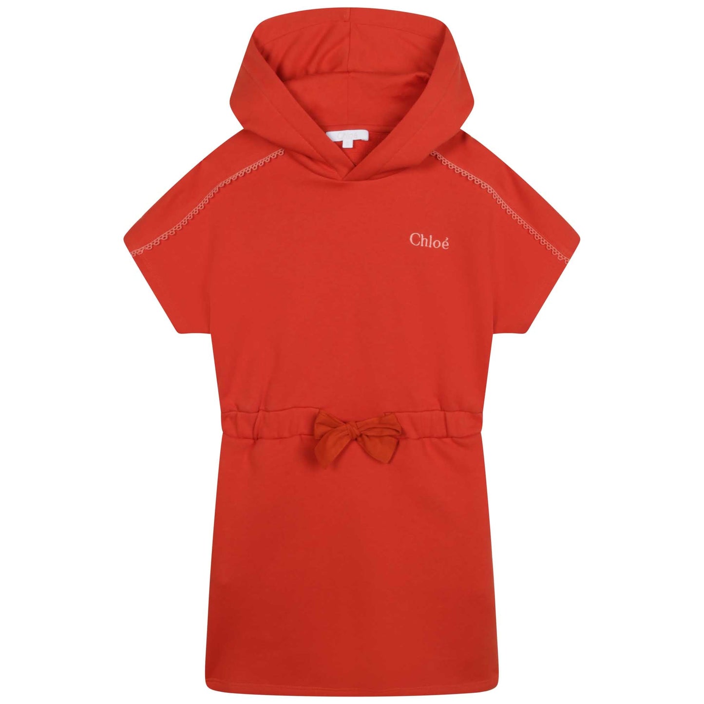 女童红色连帽连衣裙