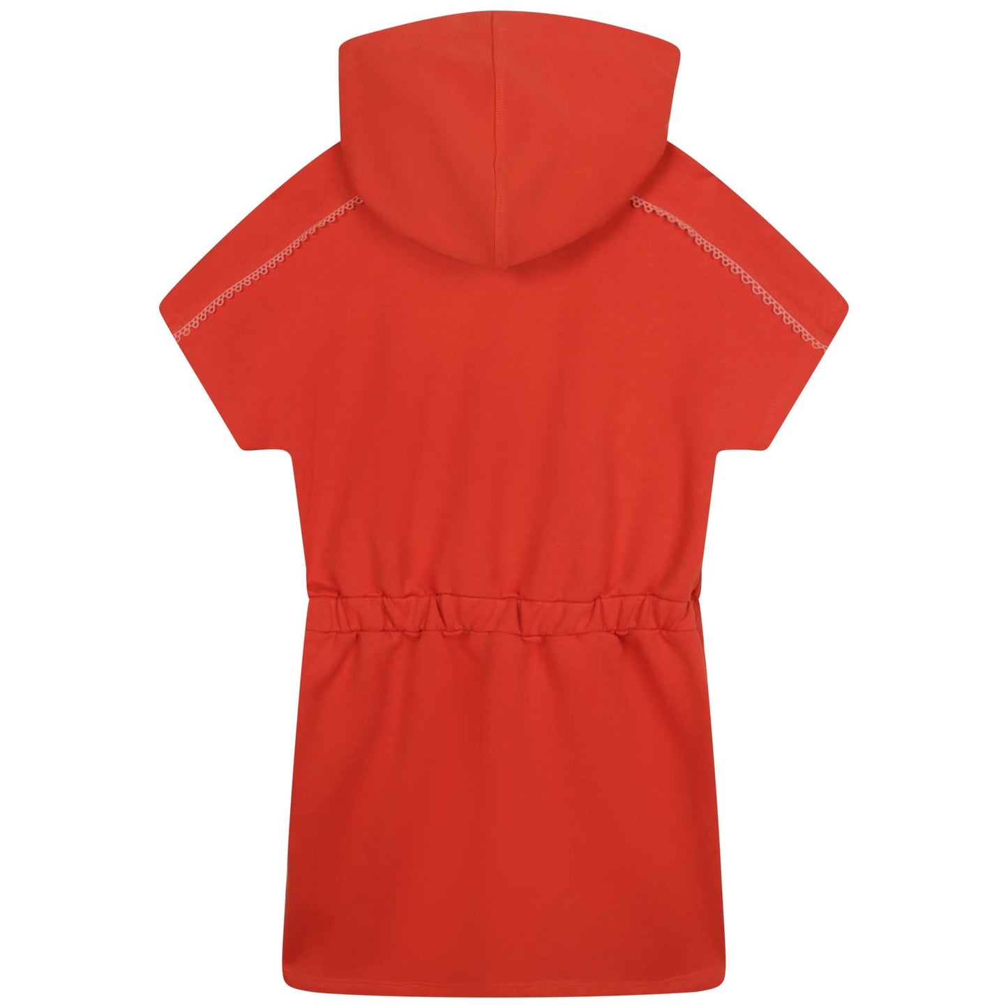 女童红色连帽连衣裙