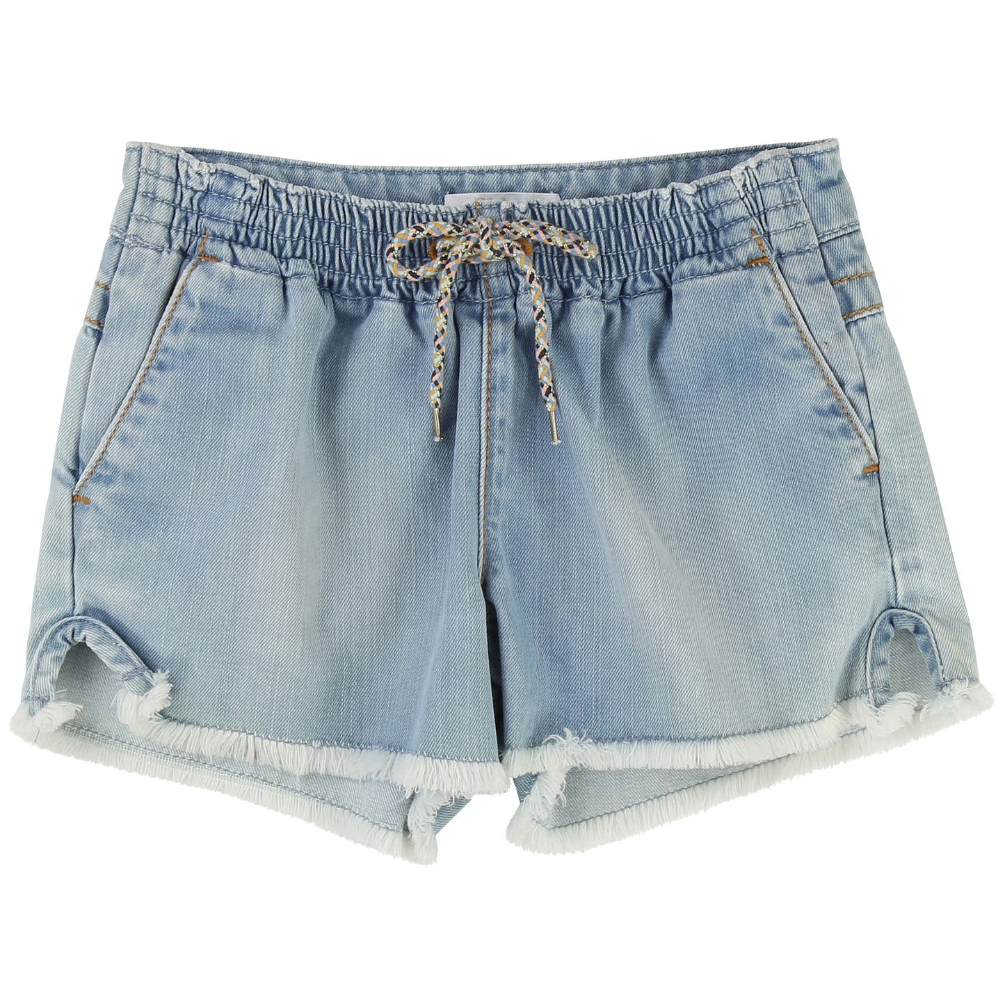 Girls Blue Cotton Denim Shorts