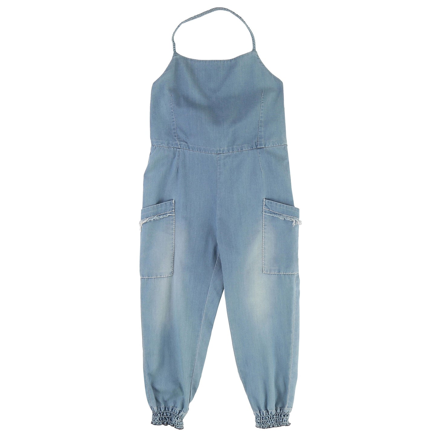 Girls Blue Chambray Dungaree