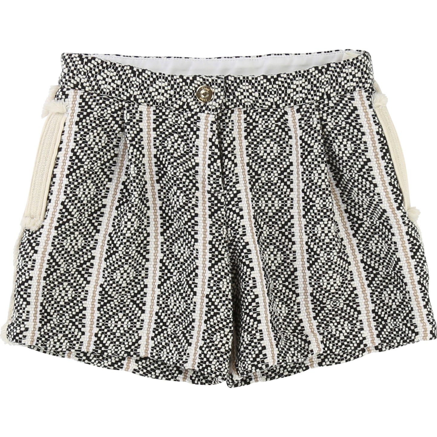 Girls Black & Ivory Shorts