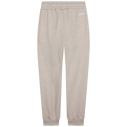 女童米色棉长裤