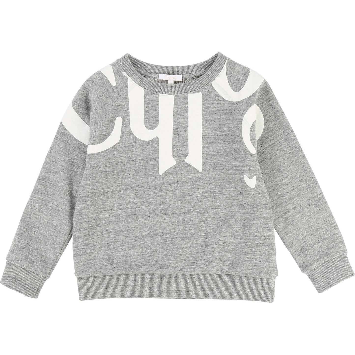Girls Grey Chine Cotton Sweatshirt