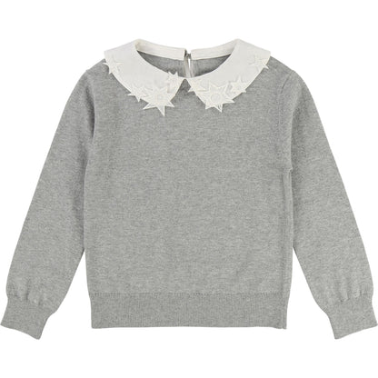 Girls Grey Chine Cotton Sweatshirt