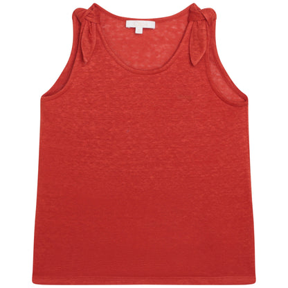 女童红色棉背心