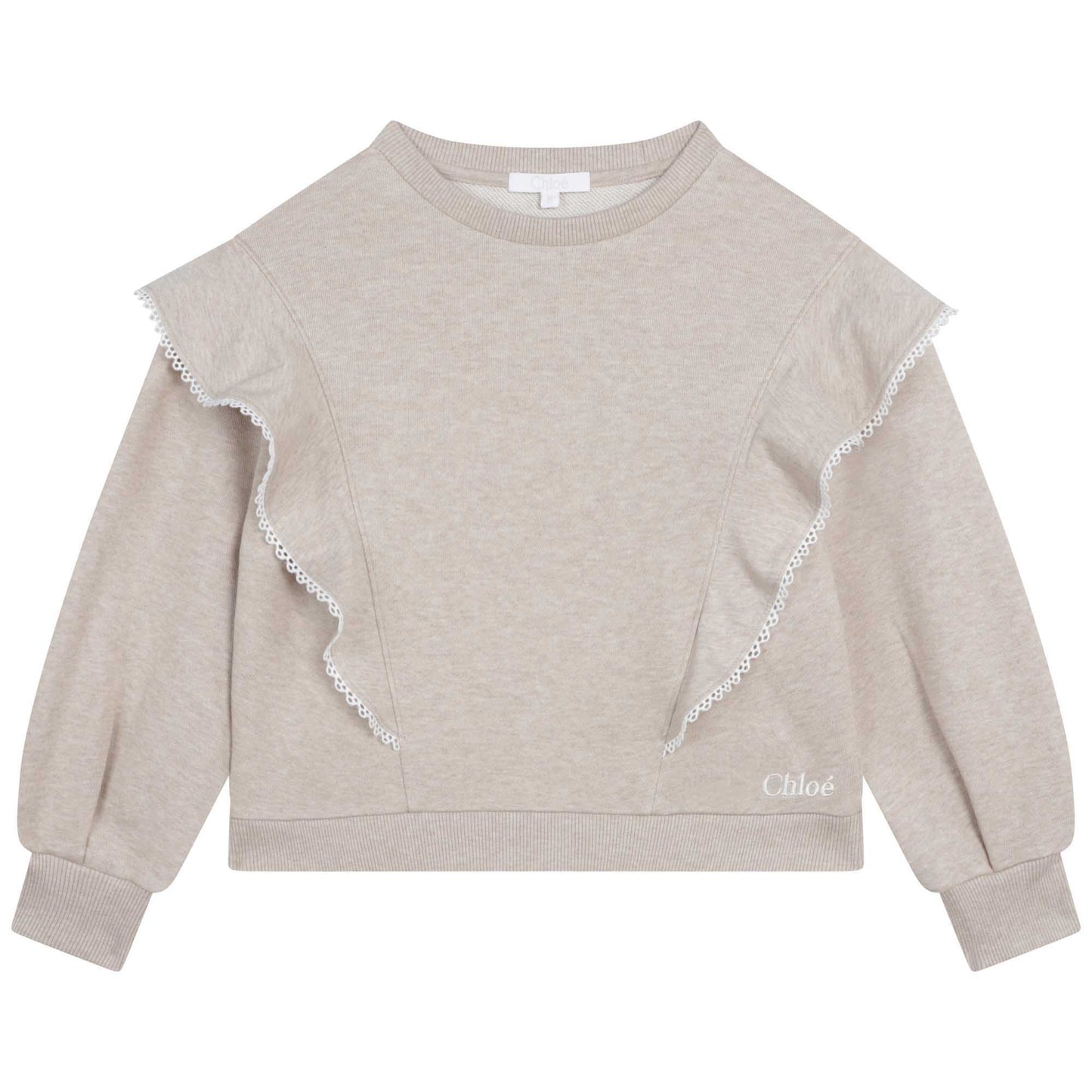 女童米色棉卫衣