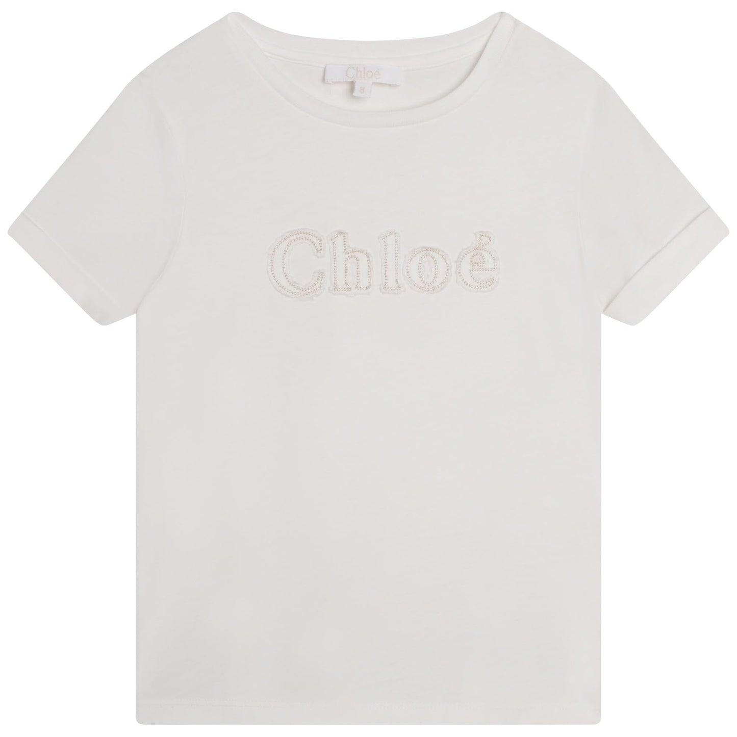 女童白色Logo棉T恤