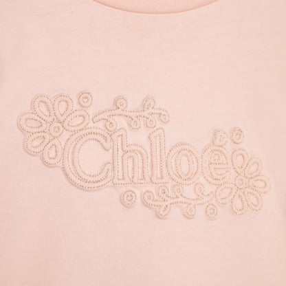 女童粉色Logo棉T恤