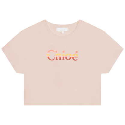 女童粉色Logo棉T恤