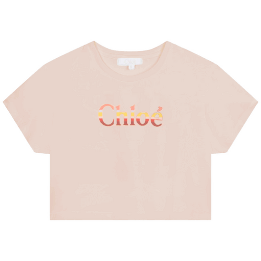 女童粉色Logo棉T恤